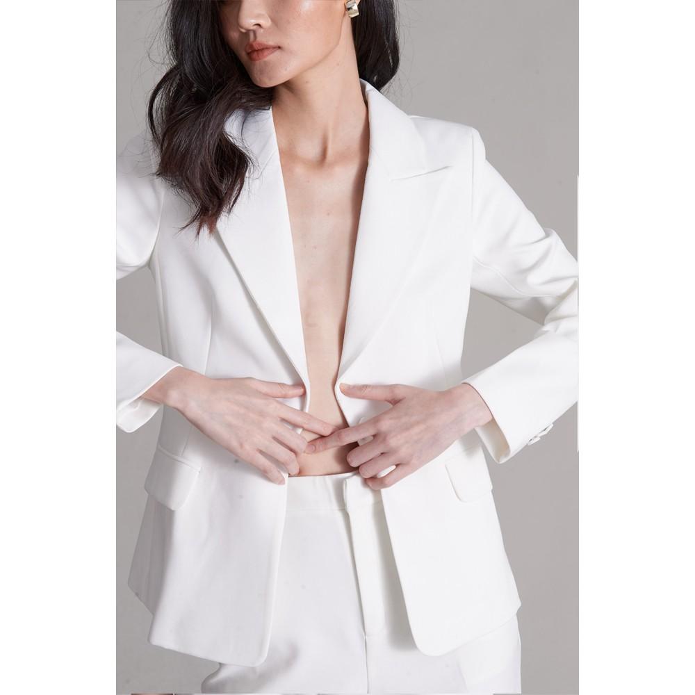 Áo Blazer kiểu 1 cúc màu trắng 2NDDATE BL024W