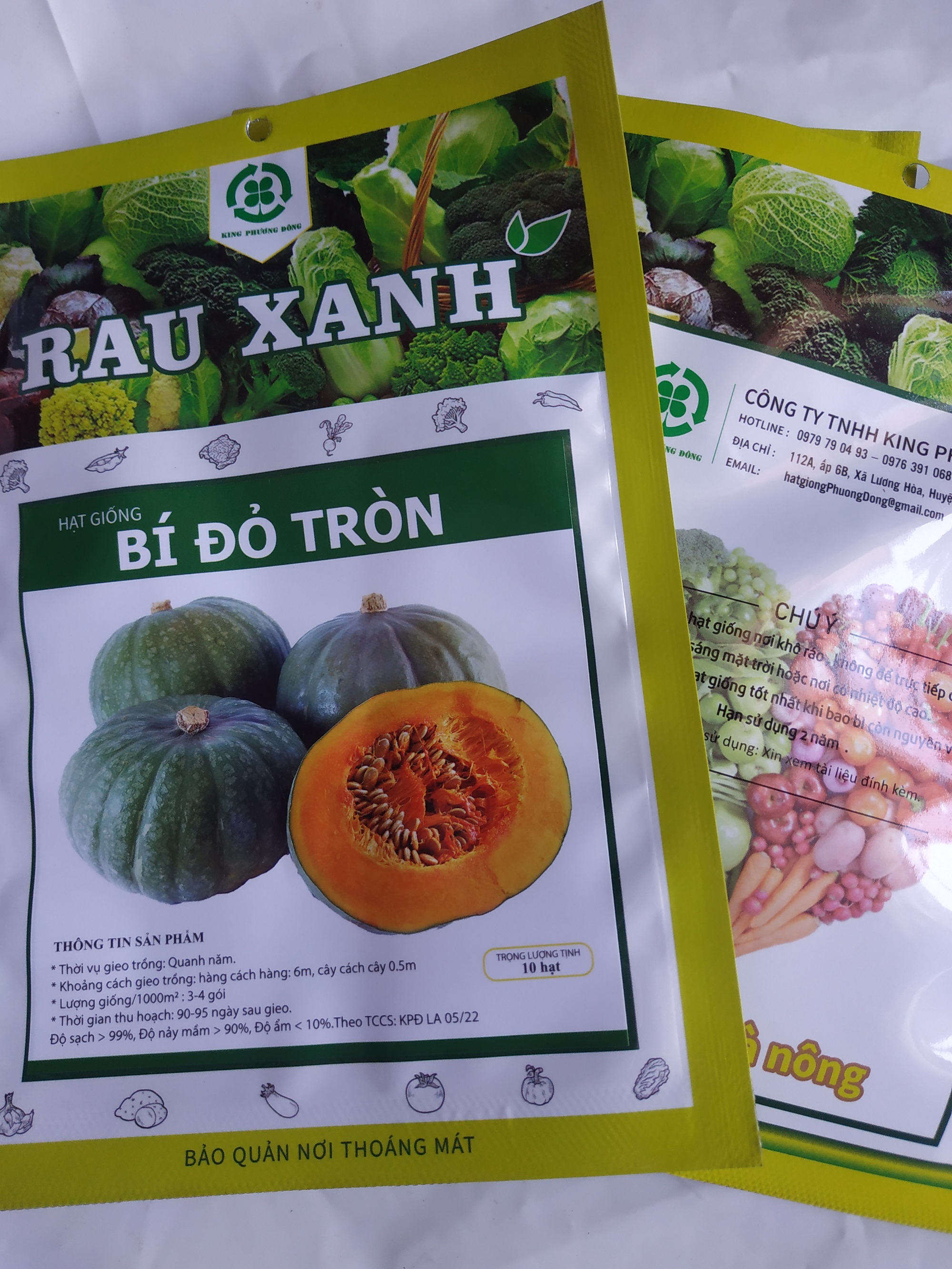 Combo 5 gói Hạt giống BÍ ĐỎ TRÒN - gói 10 hạt