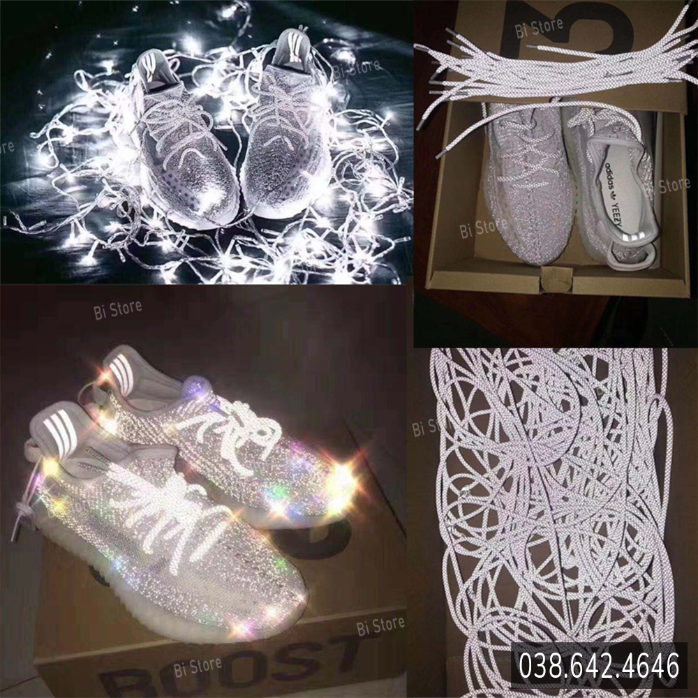 [Bảng 23 màu - 120cm] Dây giày tròn phản quang 3M dài 1m2 dành cho giày Yeezy và các loại giày sneaker / thể thao nam nữ [Bán theo cặp