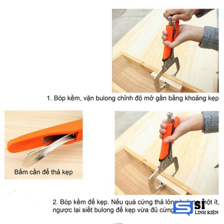 Cảo vam chữ C kẹp gỗ nhanh cường lực - Kìm bấm chết loại tốt