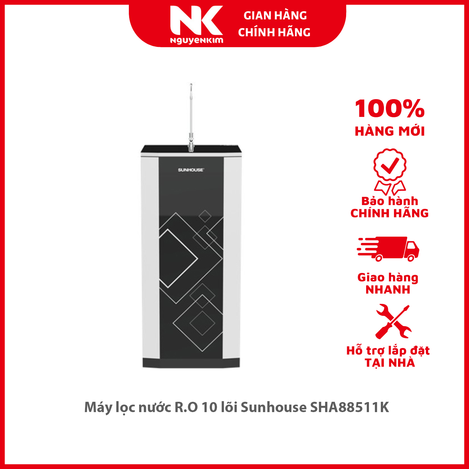 Máy lọc nước R.O 10 lõi Sunhouse SHA88511K - Hàng chính hãng