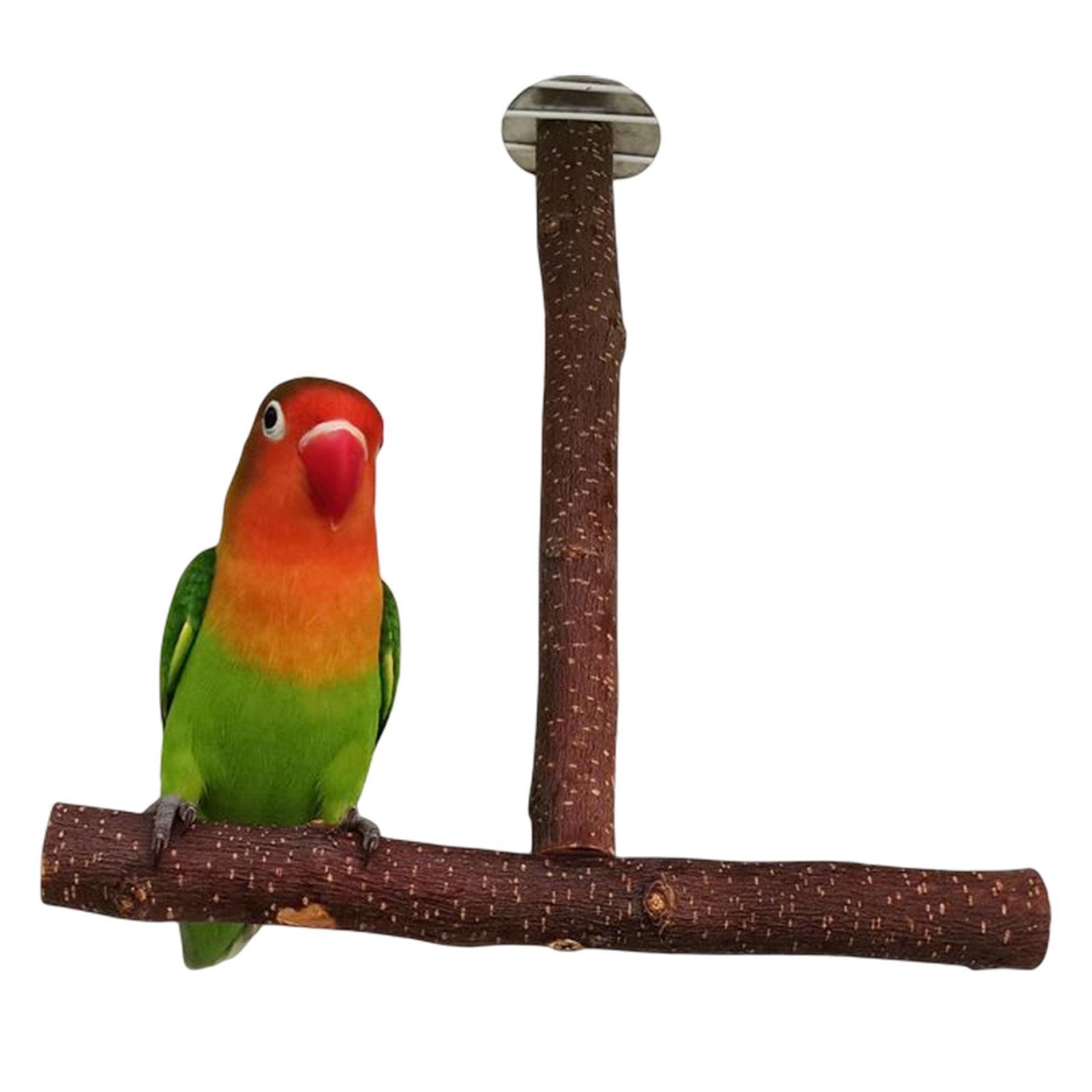 Parrot Perch Bird Stand Pole Wood Parrot Perch Stand Bird Cage Perch for Parakeet Finches Cockatiel