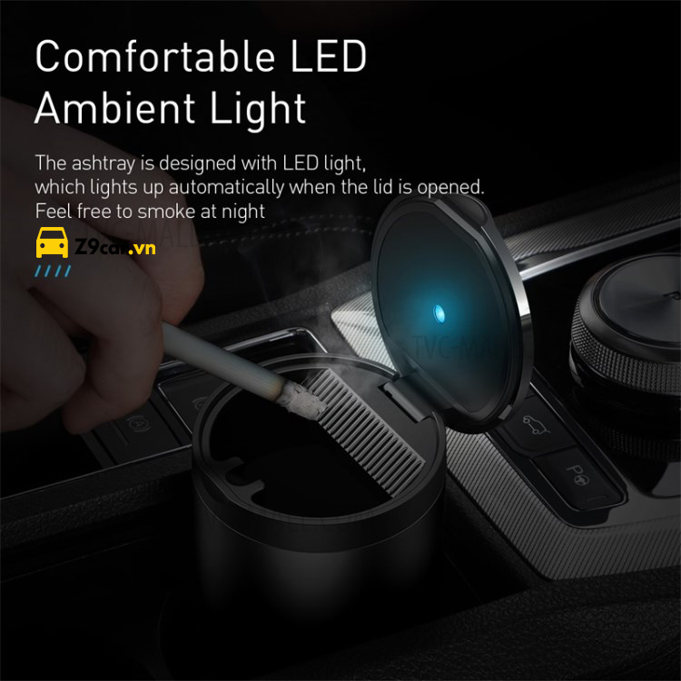 Gạt tàn thuốc trên ô tô Baseus Premium Car Ashtray HÀNG NHẬP KHẨU