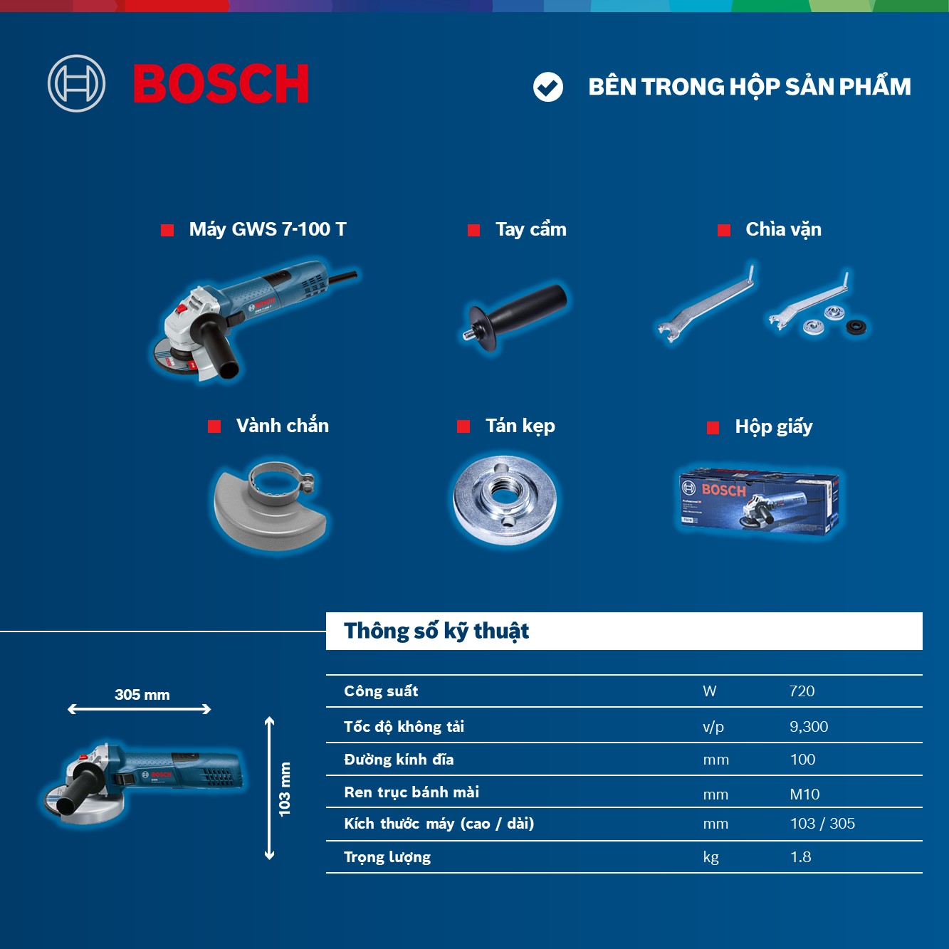 Máy mài góc Bosch GWS 7-100 T