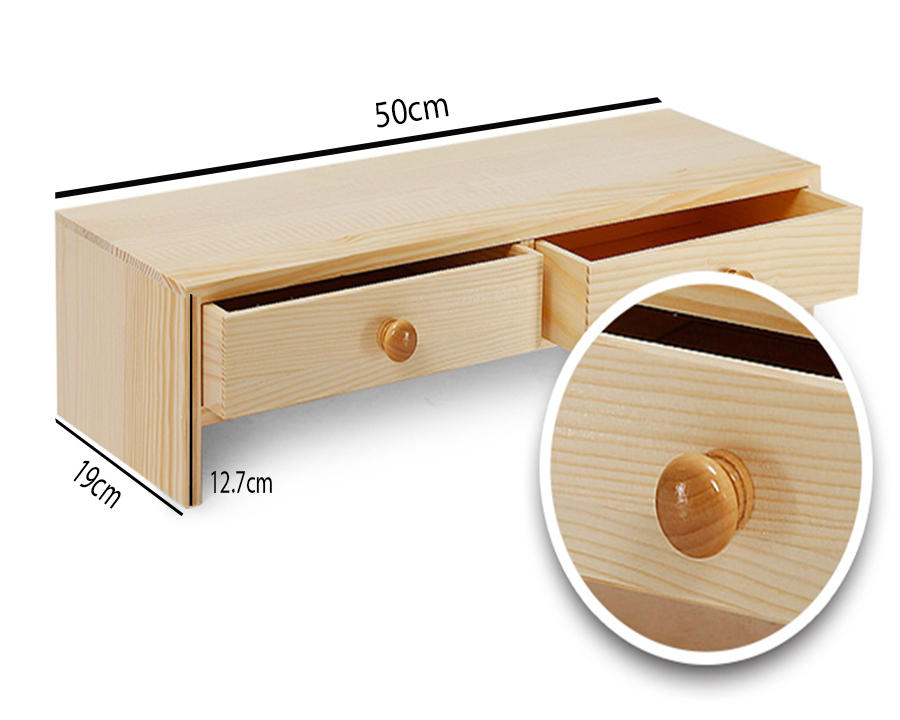 Kệ gỗ để màn hình có 2 ngăn tủ màu gỗ cao cấp 9008