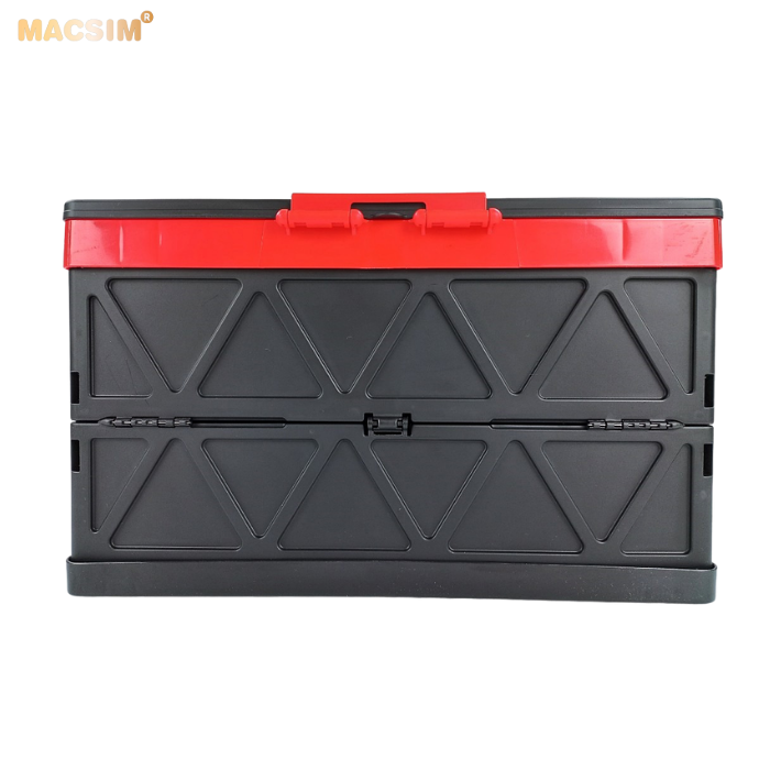 Hộp đựng đồ 48l đen pha đỏ xếp gọn kích thước 50cm x 32cm x 31cm - hộp đựng đồ trong cốp ô tô nhãn hiệu Macsim chất liệu PP cao cấp