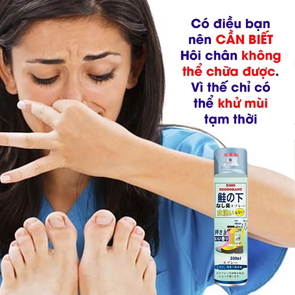 Bình xịt khử mùi hôi chân và làm sạch mùi giày Ximo cao cấp 300ml | Loại bỏ vi khuẩn, ngăn mồ hôi công nghệ bạc AG