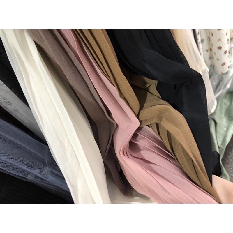 Chân váy dập ly nhỏ kèm đai