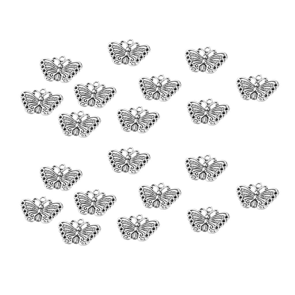 20 Pieces Alloy Butterfly Charms Pendant For Jewelry Making Accessories DIY