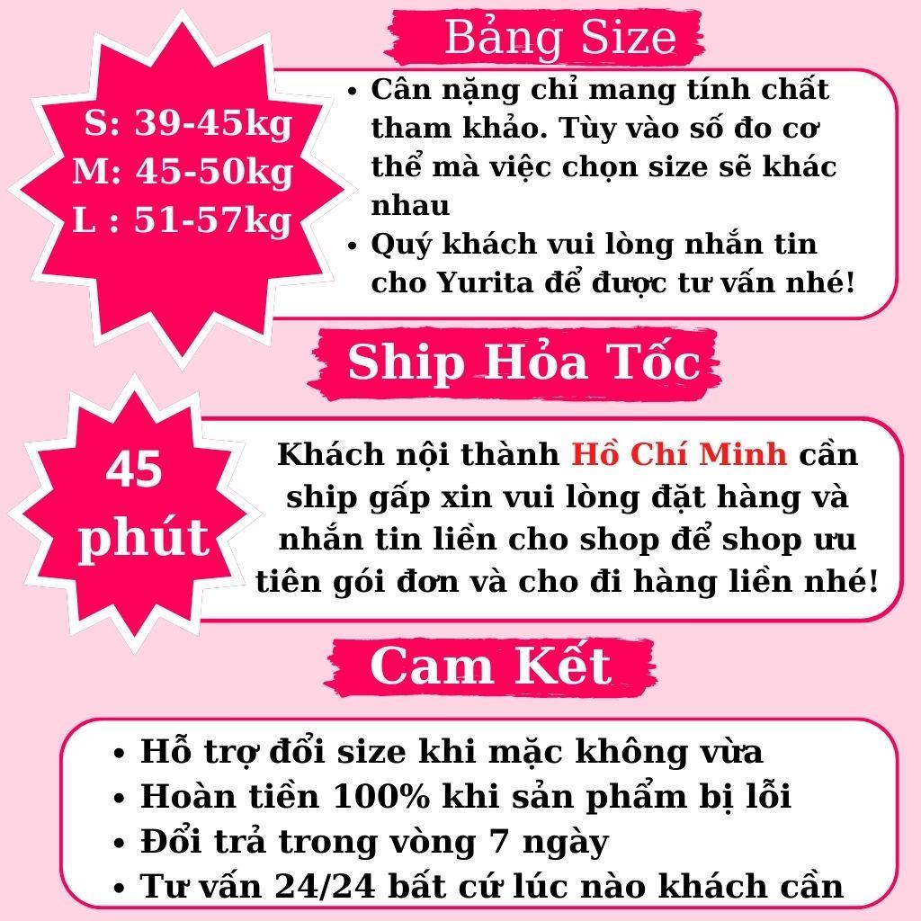 Yếm Váy Jeans Nữ Yurita Chất Bò Phối 2 Túi Trước Kèm Dây Rút Eo Mang Phong Cách Ulzzang Hàn Quốc