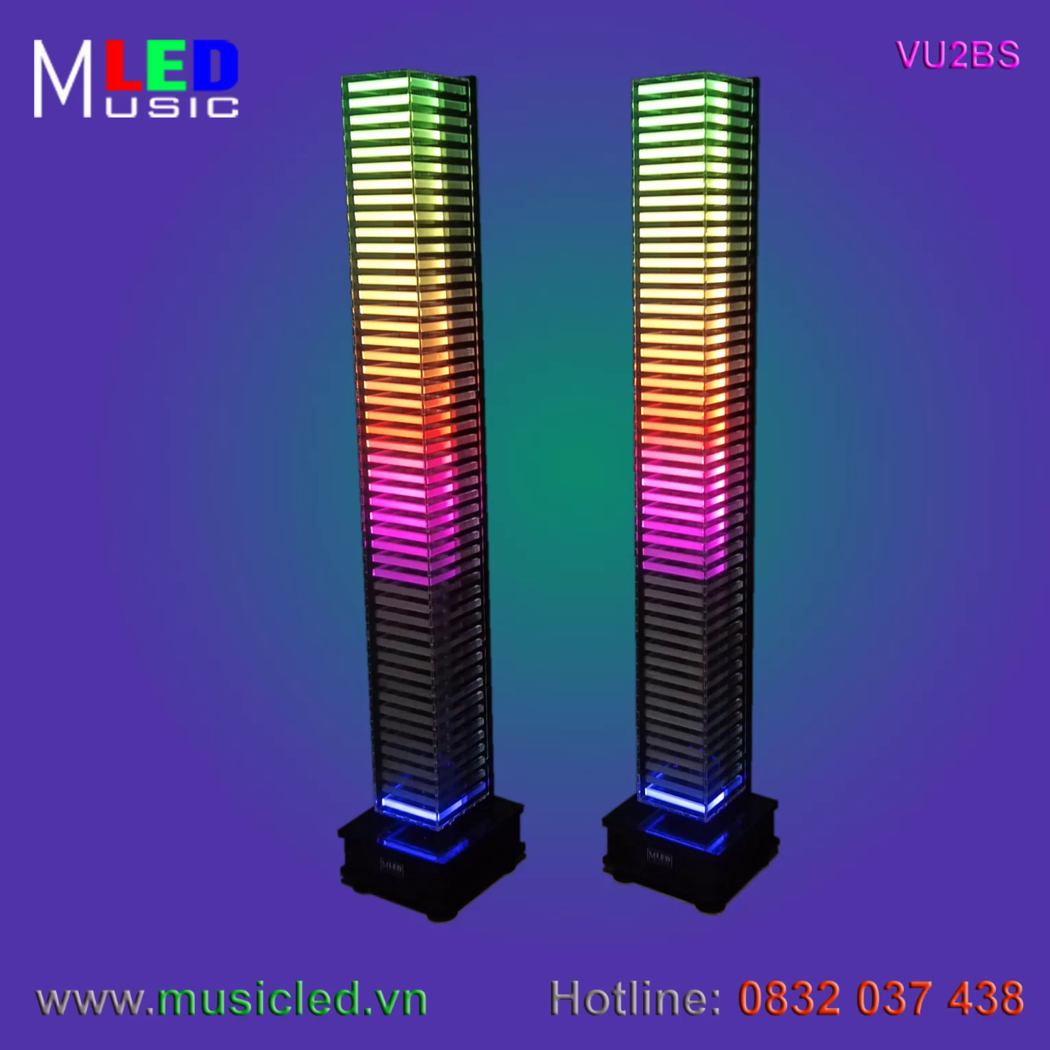 Đôi đèn Music LED nháy theo âm lượng nhạc cỡ lớn (VU2BS)