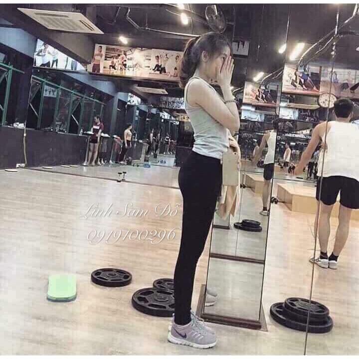 Quần legging dáng dài (mầu đen) co giãn 4 chiều cho sz từ 40 - 60kg