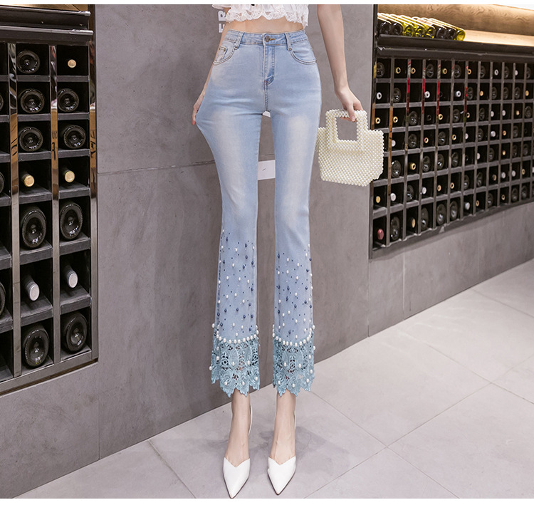Quần jean lửng quần jeans nữ cách điệu cao cấp co dãn vải dày chất lượng độc lạ C070