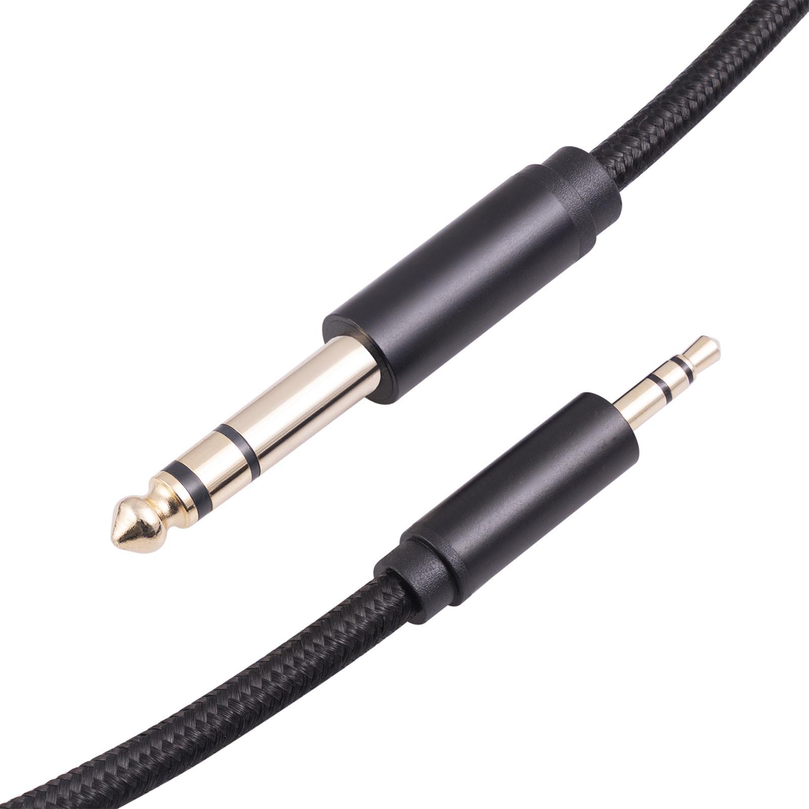 Audio Cable 3.55 to 6.35mm 1/8 inch to 1/4 inch for Mixing Desks Smart Phone Bass