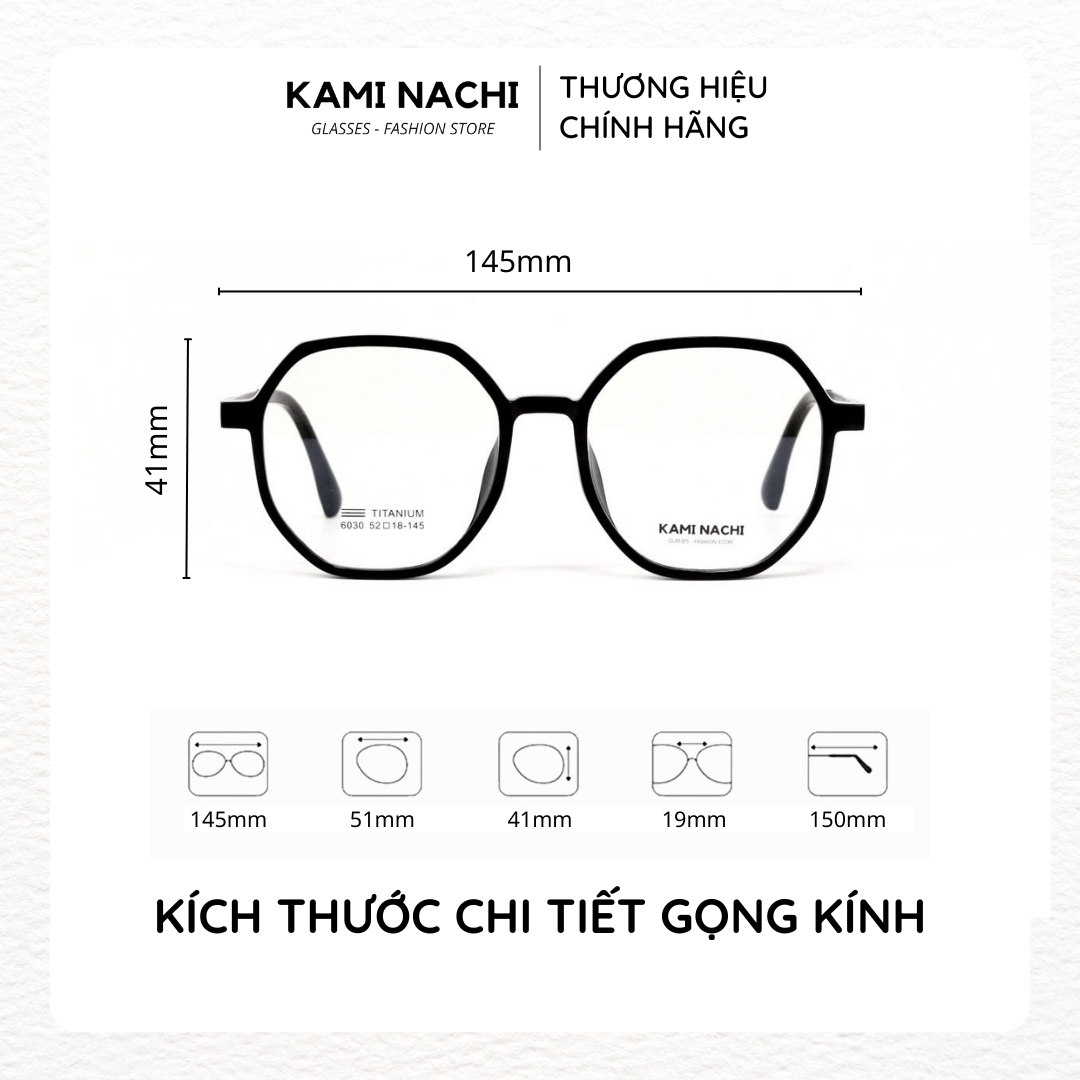 Gọng kính The Angel phiên bản Cama chất liệu Titanium mạ I-on mã 6030 KAMI NACHI