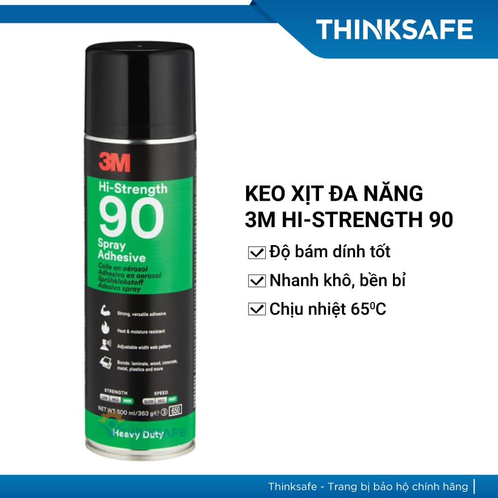 Keo xịt đa năng 3M Hi-Strength 90, dán được nhiều vật liệu, độ kết dính cao