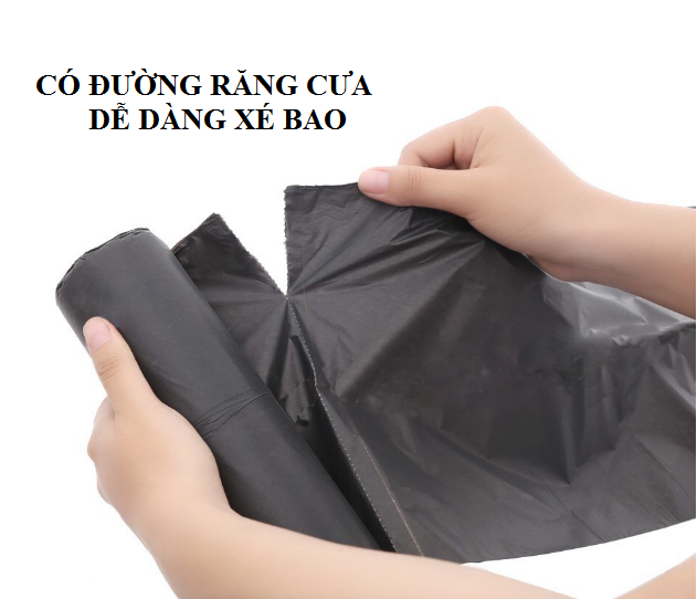 Combo 3 cuộn túi đựng rác không quai đen, bao rác tự phân hủy sinh học, thân thiện với môi trường GD623-TRac-Trung