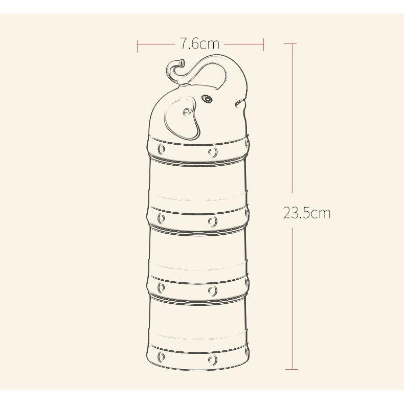 Bình chia sữa 3 ngăn hình con voi cho bé, hộp chia sữa- thức ăn cao cấp tiện dụng