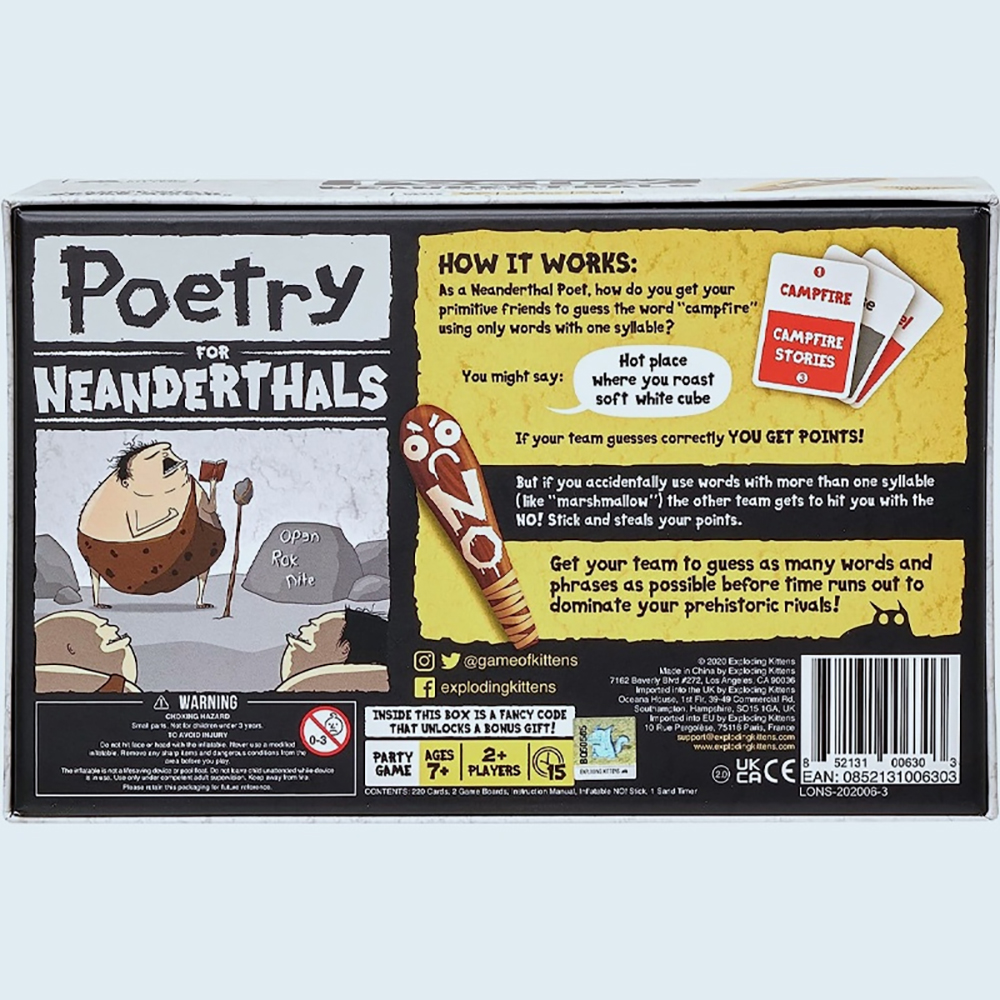 Bộ Board Game Poetry For Neanderthals By Exploding Kittens dành cho nhóm bạn