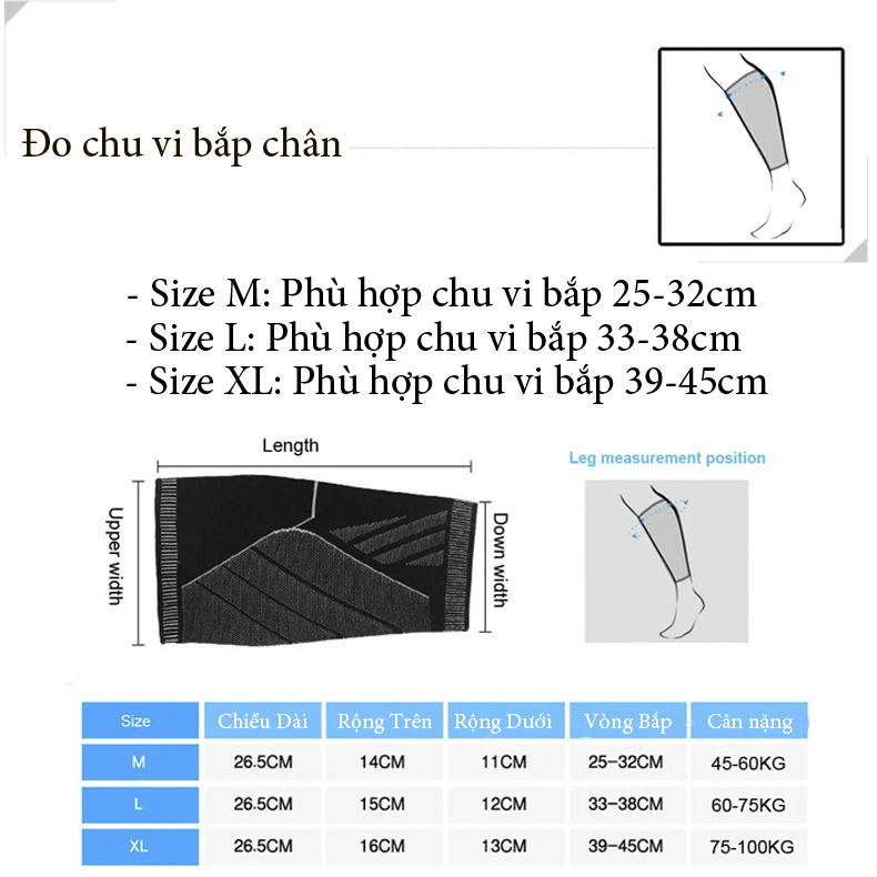 Tất bó bắp chân chạy bộ AOLIKES YE-7760 Elastic Calf Protection
