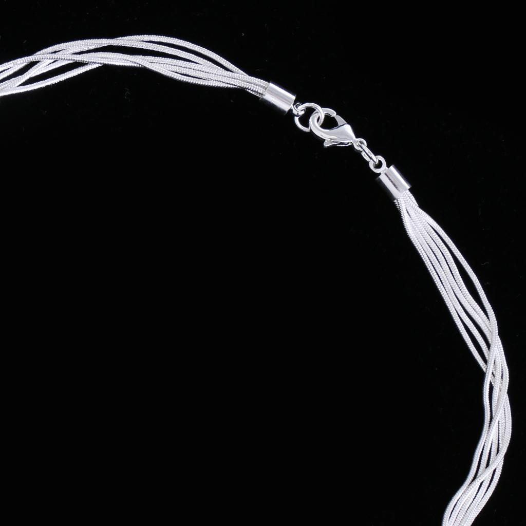 2X Punk Silver Alloy Multilayer Long Necklace Snake Chain Square Tassel Pendant