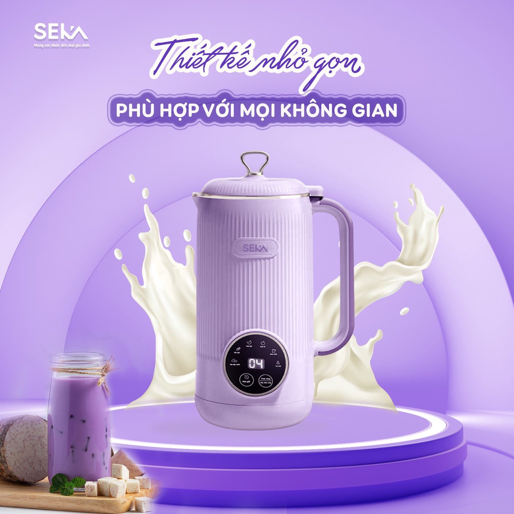 [Hàng Chính Hãng]Máy Làm Sữa Hạt Mini Máy Nấu Sữa Hạt Đa Năng SEKA SK320 600ml công suất 600W 5 chức năng bảo hành 12 tháng