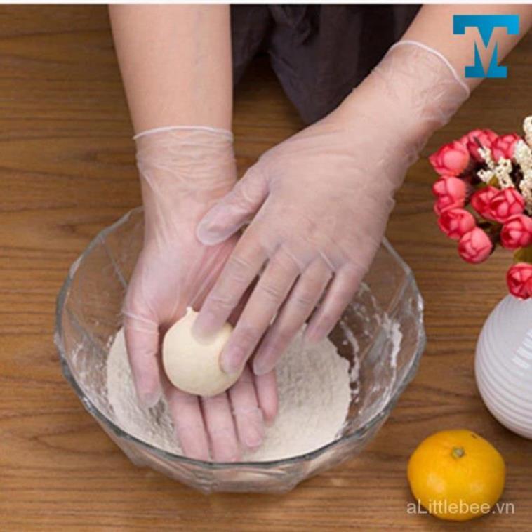 găng tay nấu ăn - găng tay làm bếp siêu dai Victoria Bay chất liệu TPE không mùi chống nhăn hộp 100 cái size M