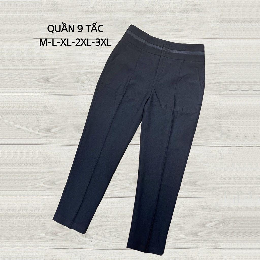 Quần Tây Công Sở Baggy Nữ Lưng Cao Màu Đen Dễ Phối Đồ