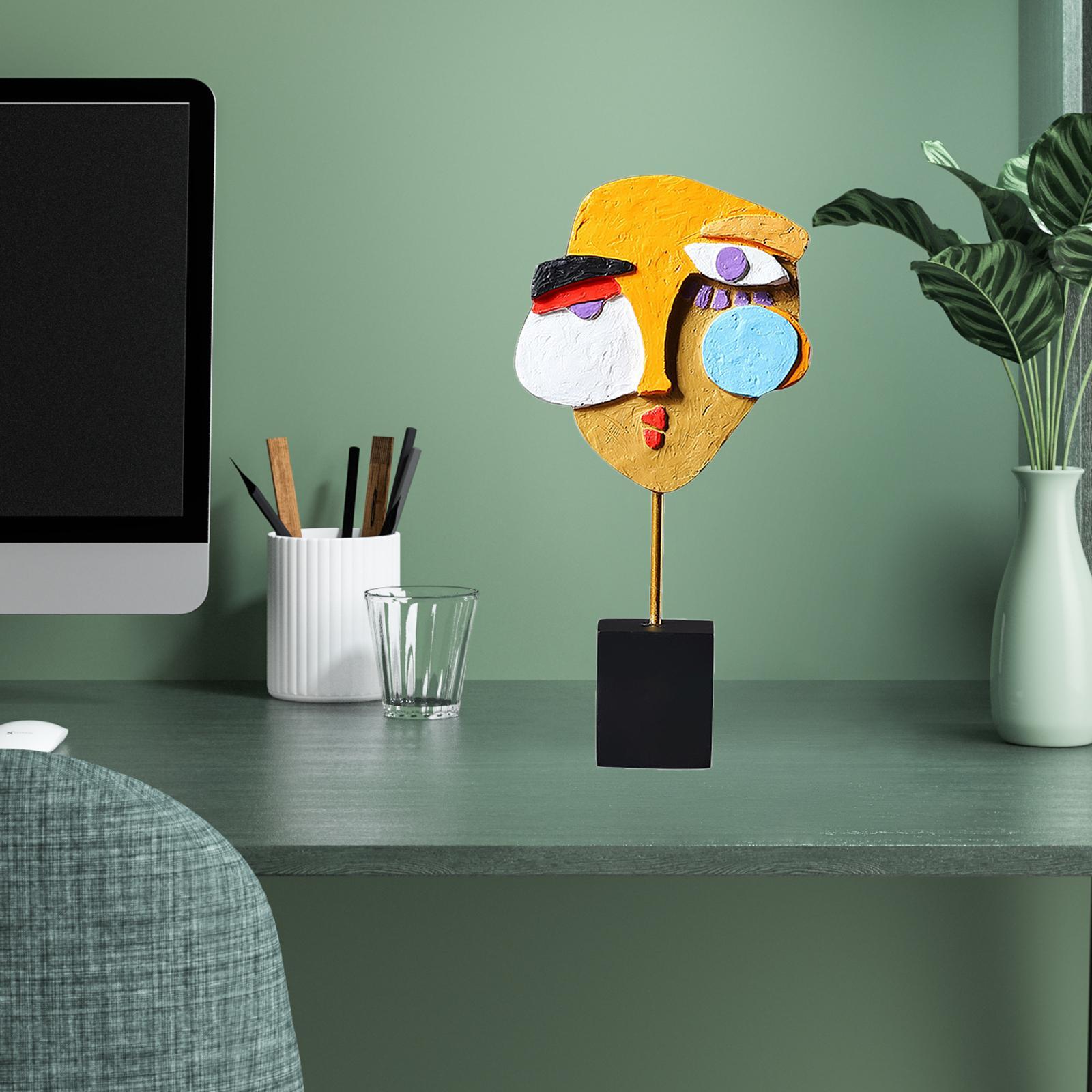Abstract Face Sculpture Decorative Ornament Statue Tabletop Artwork A