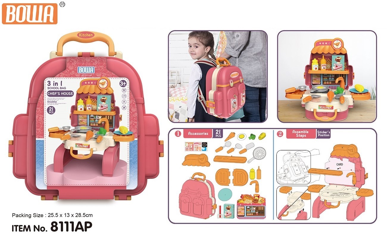 Bộ đồ chơi nhập vai BOWA 8111AP - Cặp nhà bếp 21 chi tiết