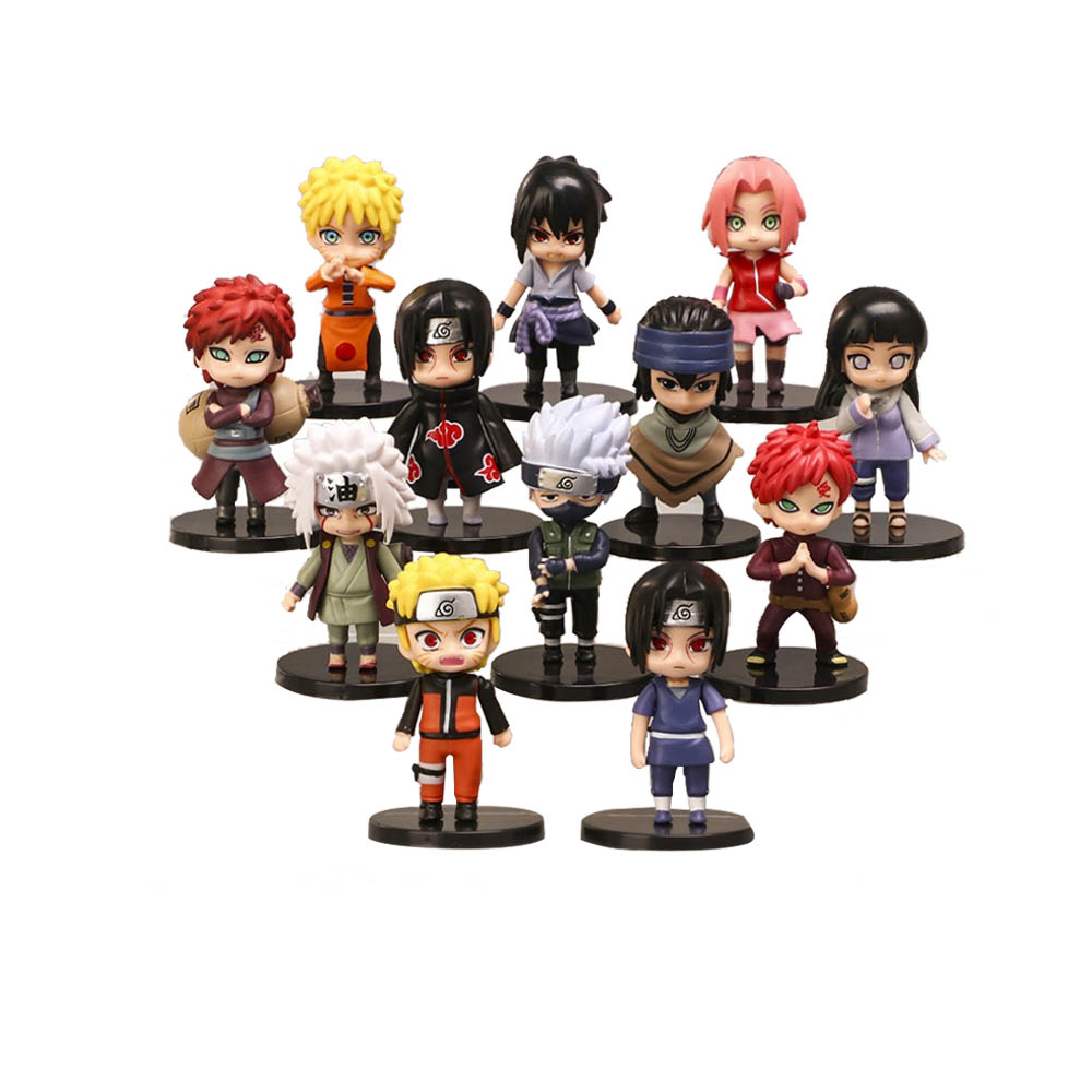 Set 12 Mô Hình Nhân Vật Nổi Tiếng Trong Bộ Naruto - Cao 7cm Kèm Đế