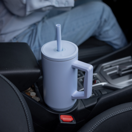 Ly giữ nhiệt Commuter Elemental 1180ml màu xanh ice blue thép không gỉ có tay cầm combo ống hút trân châu