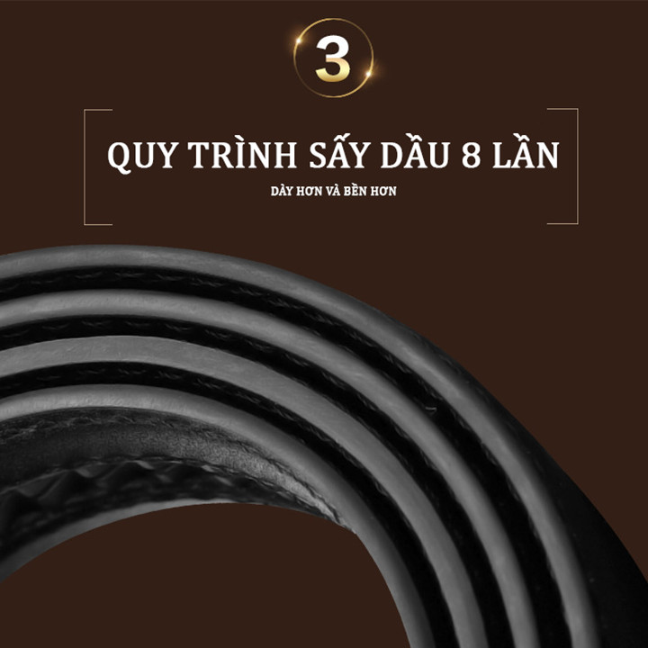 Cọng dây thắt lưng nam 2 viền khâu chỉ
