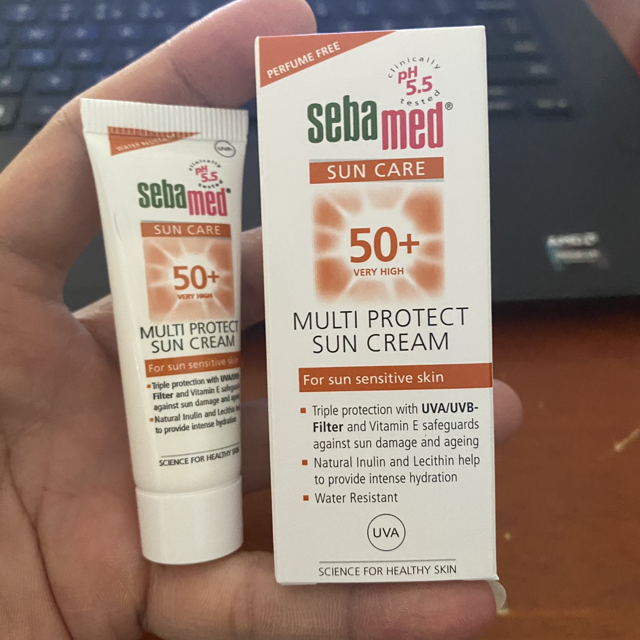 Kem chống nắng vật lý da nhạy cảm Sebamed Sun Care Multi Protect Sun Cream SPF 50+ 10ml