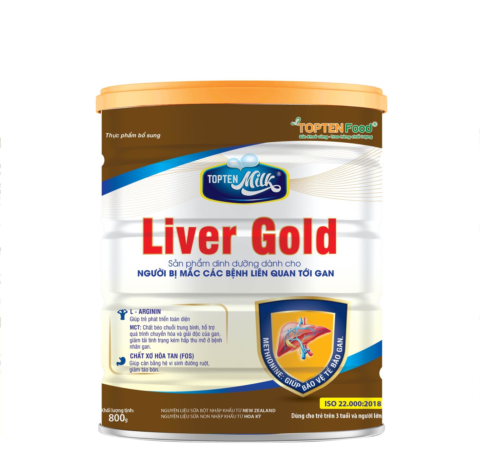 Sữa dinh dưỡng cho gan ,mát gan giải độc liver gold 800g topten milk