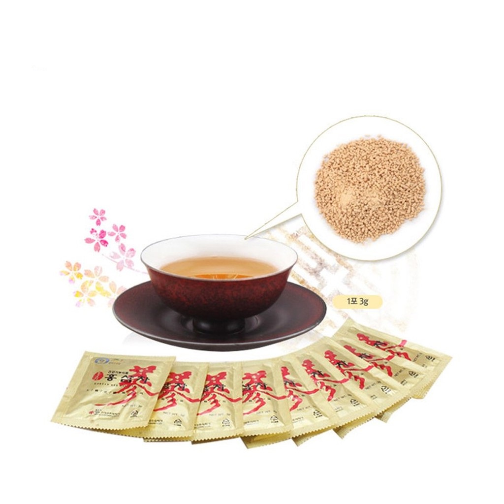 Combo 2 Hộp Trà Sâm Daedong 50 gói Chiết xuất từ hồng sâm nội địa 6 năm tuổi dạng trà hạt cốm Hàn Quốc