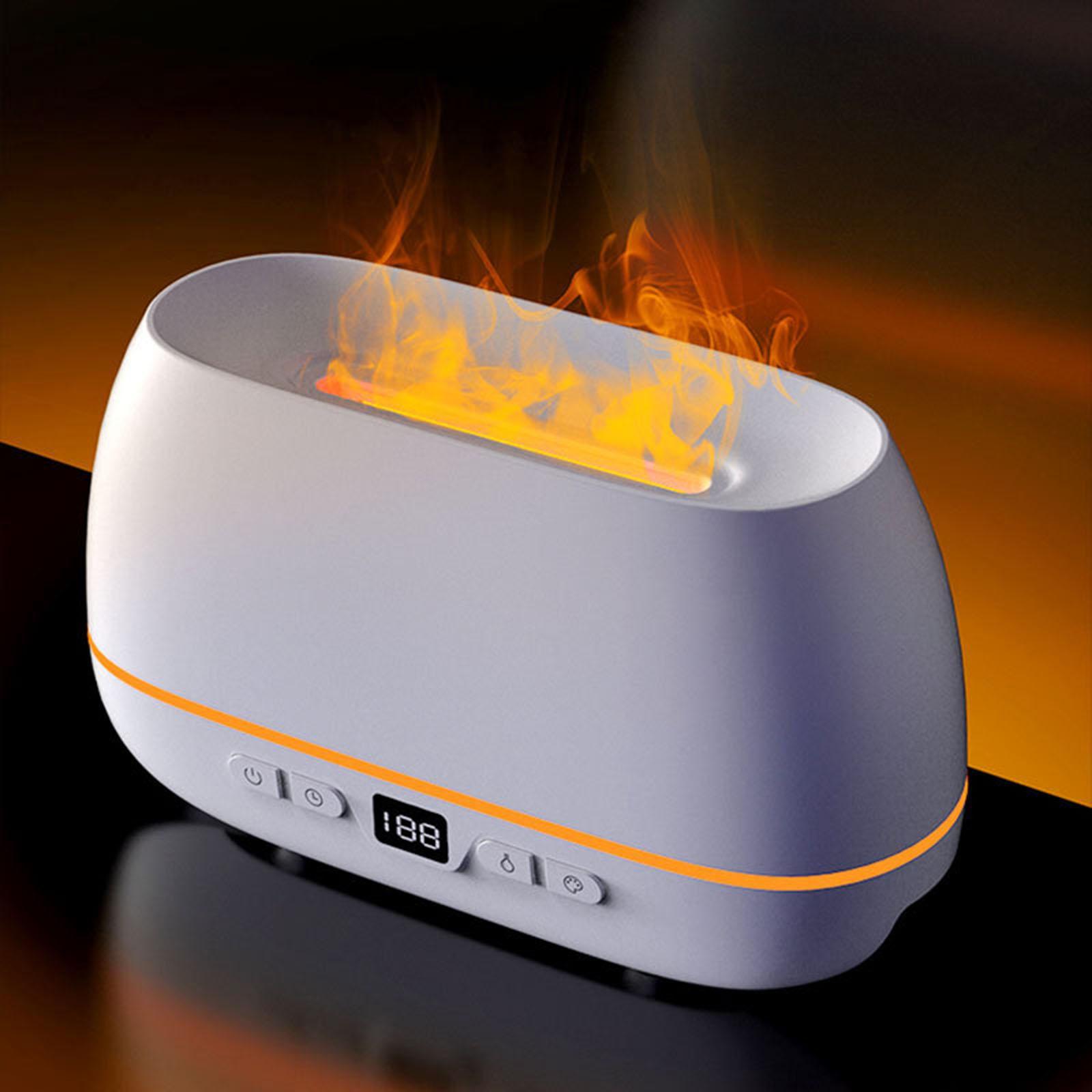 LED Humidifier Diffuser Remote Control with Realistic Flame for Bedroom Yoga