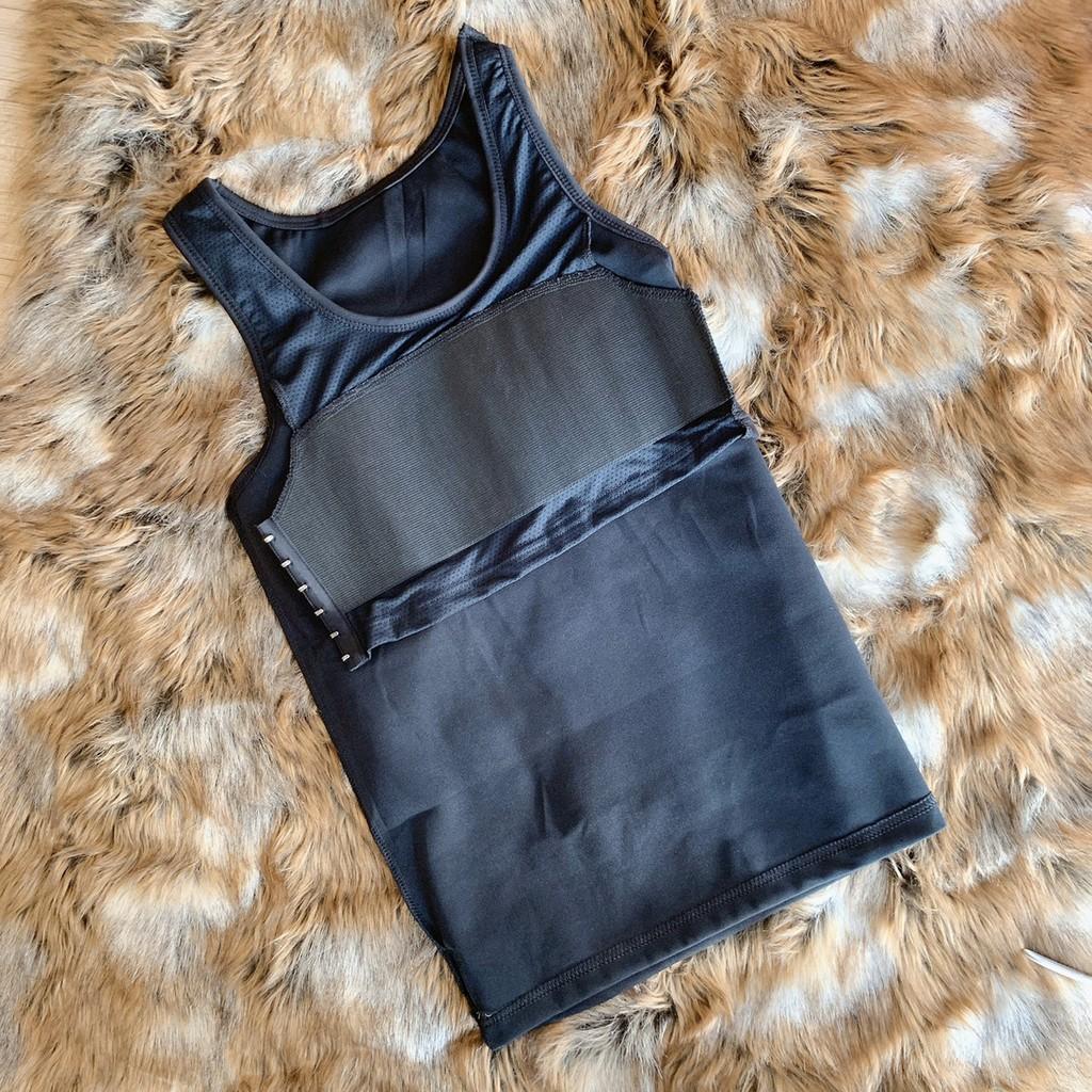 Áo Ba Lỗ Lót Nịt Ngực Tomboy Cài Hông Dáng Dài Thun Trơn Cotton Trắng Đen Nam Tròng Cổ Thể Thao Gym Bigsize Form Suông Nguyễn Nguyên