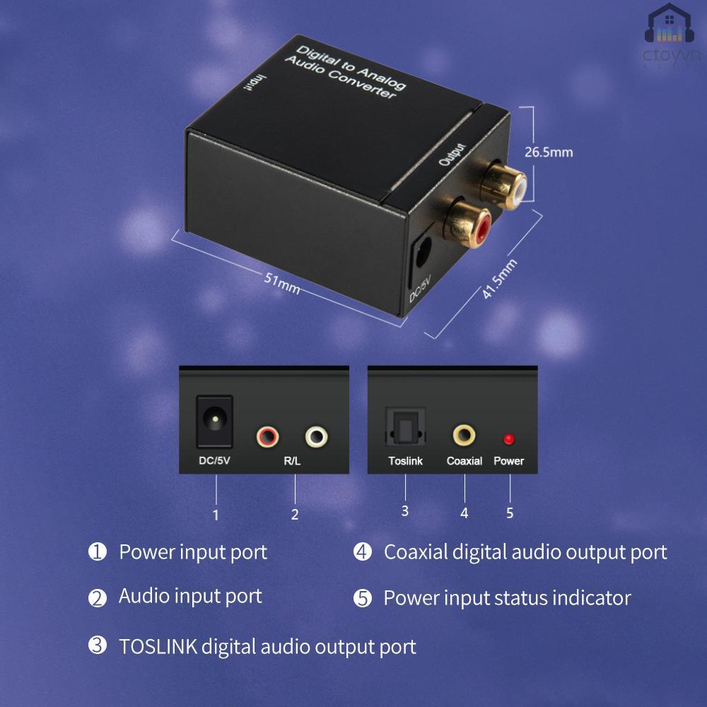 Bộ chuyển đổi âm thanh kỹ thuật số sang analog 1080P@60Hz