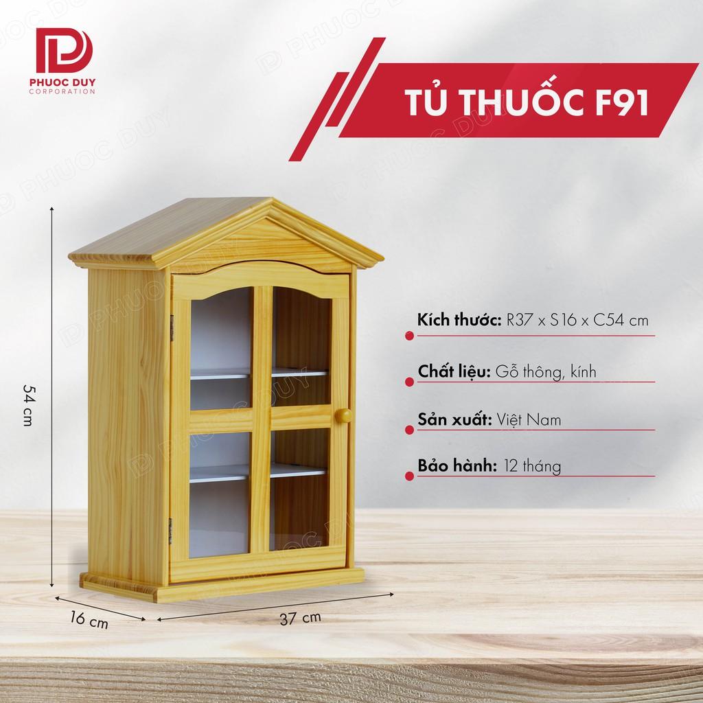 Tủ thuốc - Tủ y tế gia đình gỗ tự nhiên F91