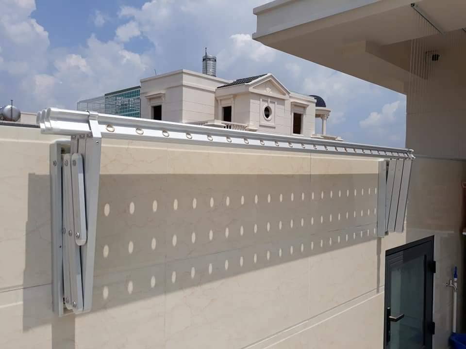 Giàn phơi gắn tường Nhôm cao cấp 2m -GPGT-bạc