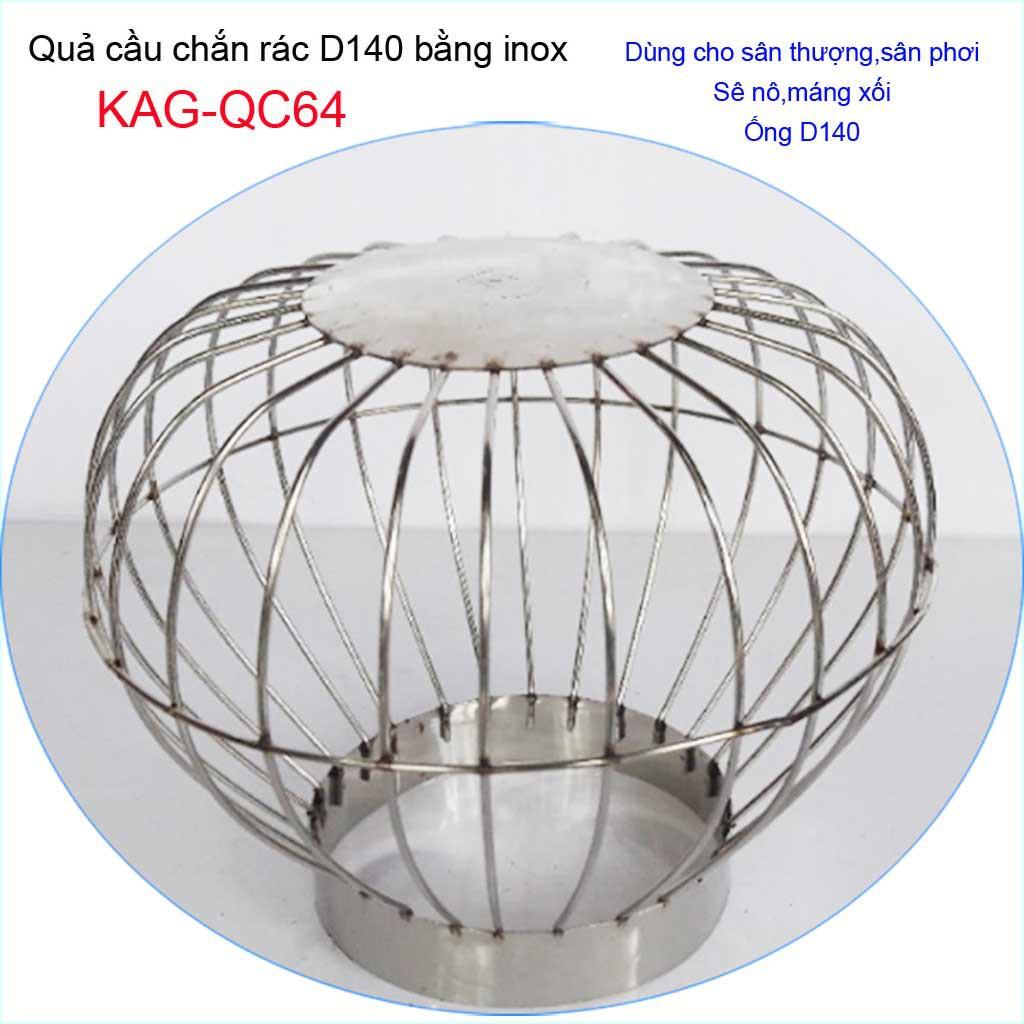 Cầu chắn rác Inox ống 60-90-114-140-168-200-220, quả cầu lưới inox sân thượng Inox