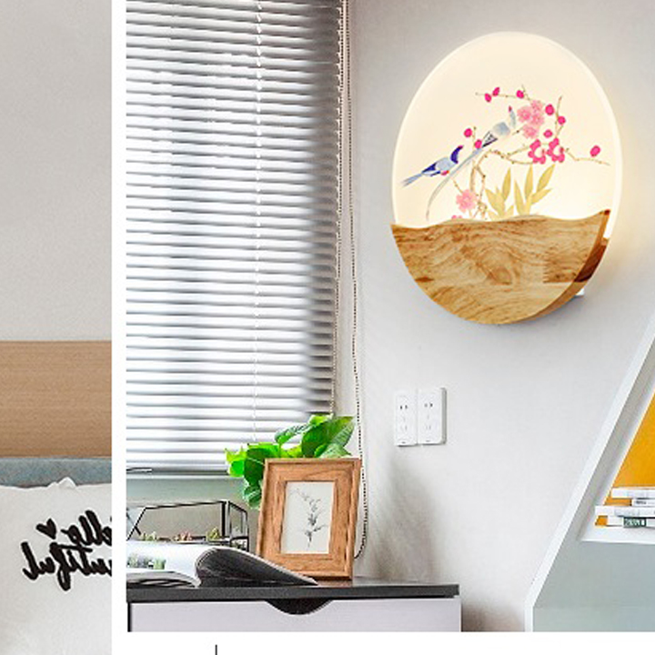 Đèn trang trí gắn tường phòng ngủ, phòng khách LED hình đôi chim ba chế độ ánh sáng NATURAL LAMP