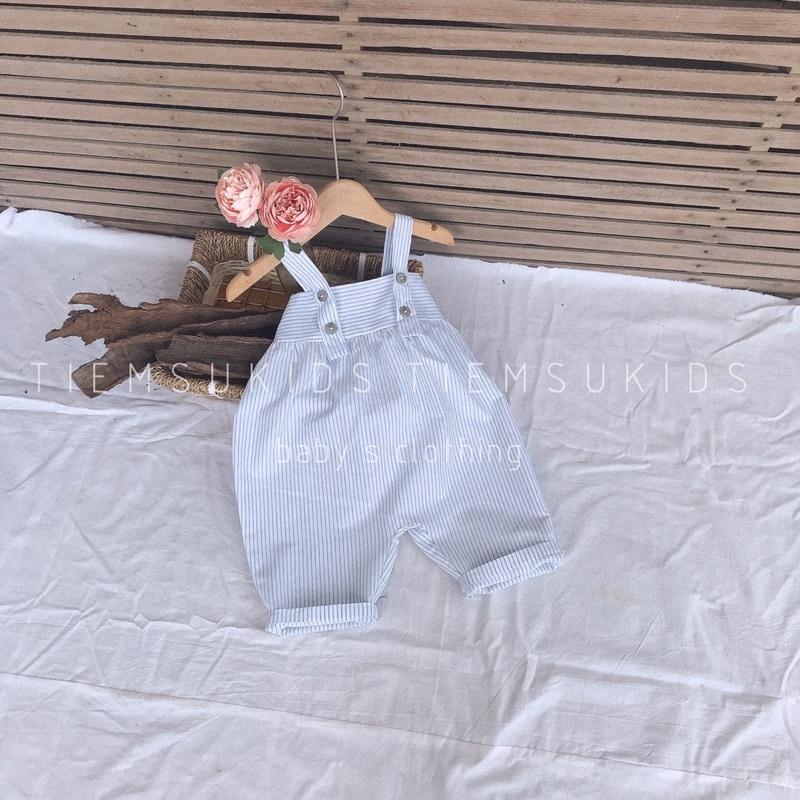 HÀNG THIẾT KẾ - Yếm quần nhún eo kẻ sọc cho bé trai bé gái