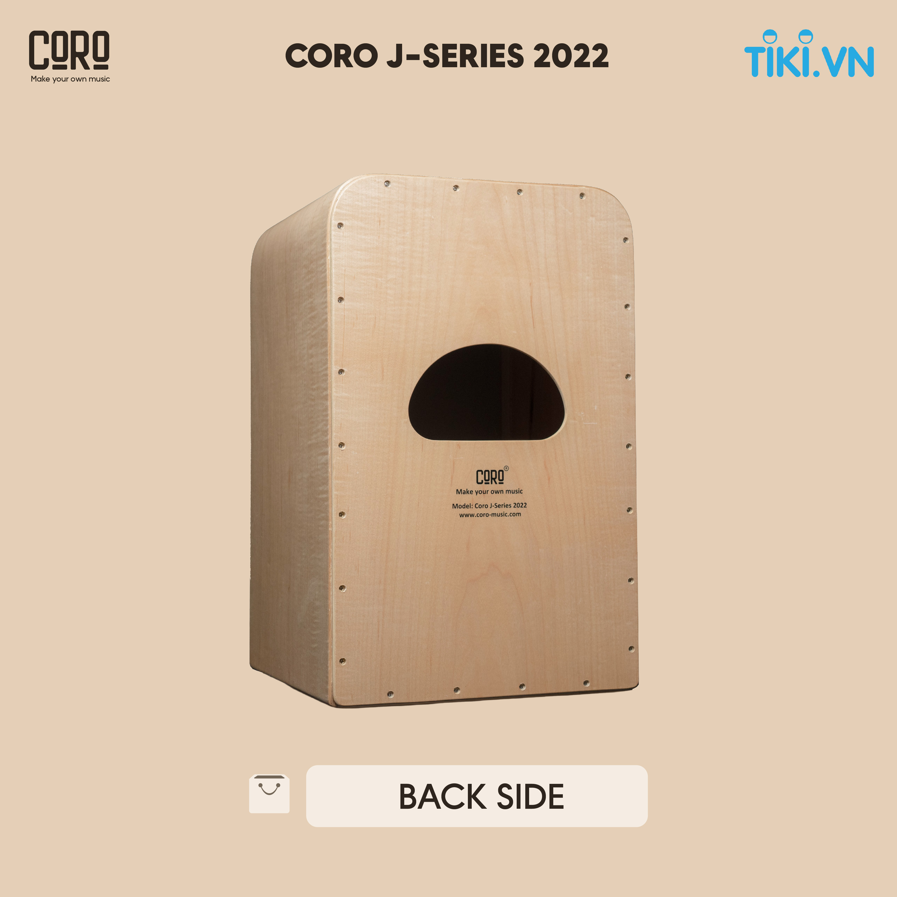 Trống Cajon CORO VIETNAM cao cấp [ J-Series ] - Tặng kèm bao trống cao cấp + Khóa học cajon online