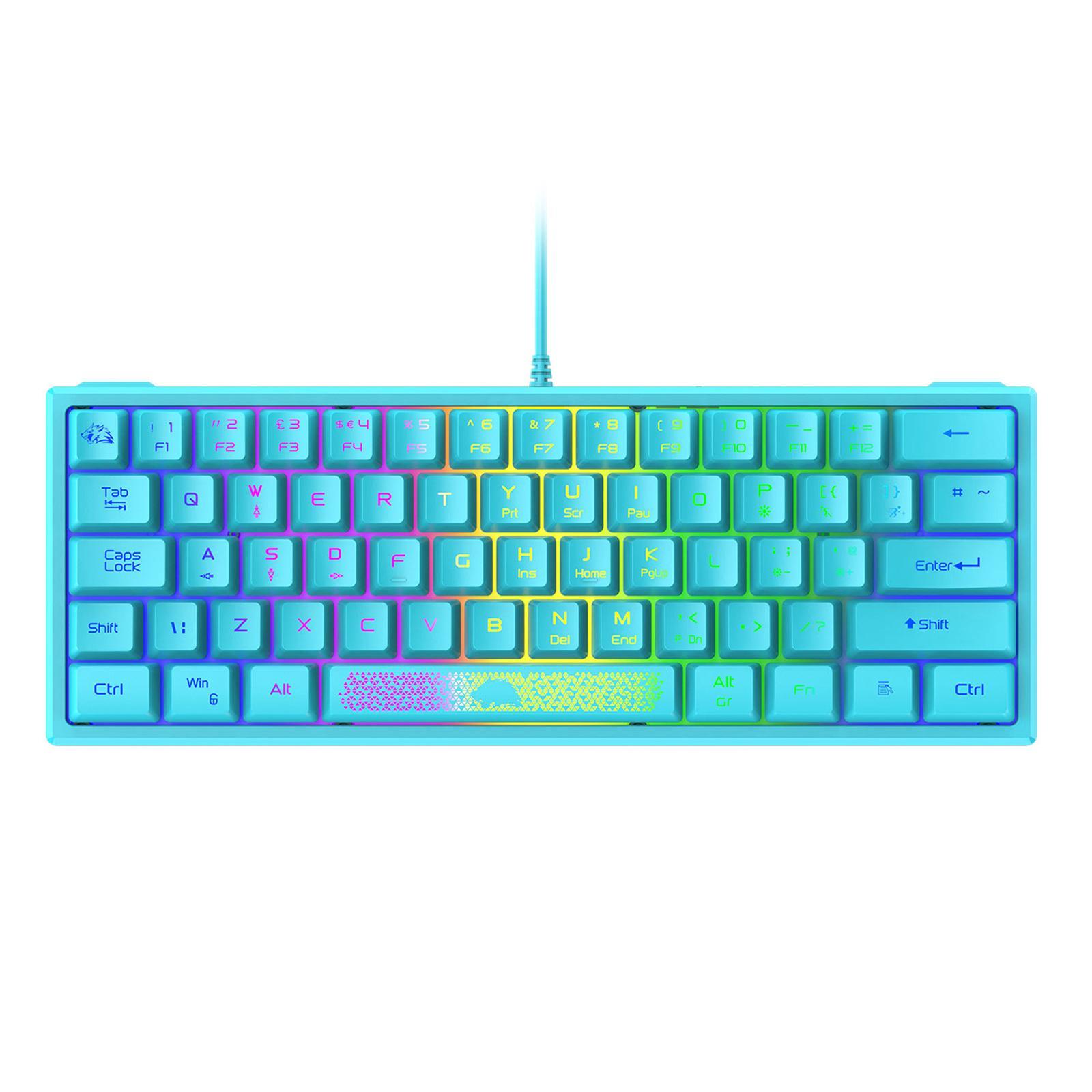 RGB Backlit 62 Key Game Keyboard 60% Layout Waterproof Mini for Gamer Android iOS Windows