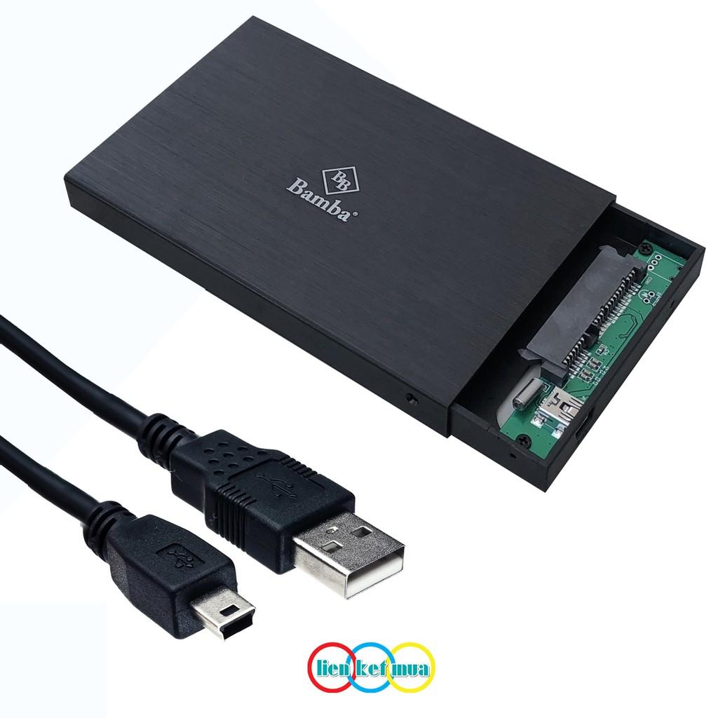 Box SSD, HDD 2.5 chuẩn 2.0 vỏ nhôm siêu bền B1 - Hộp đựng ổ cứng để biến SSD, HDD laptop thành ổ cứng di động