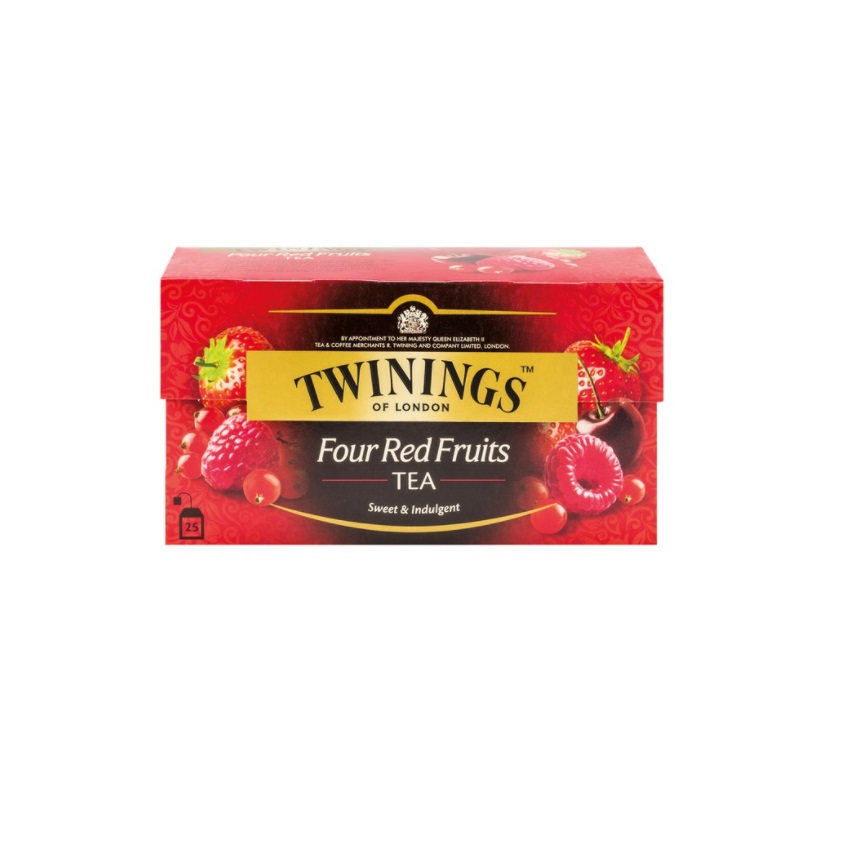 Trà TWININGS OF LONDON Four Red Fruits (hộp 25 gói x 2 g)