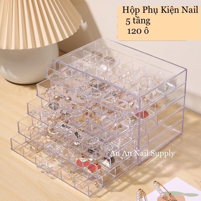 Khay kệ 5 tầng đựng charm nail ( Mới Về ), Khay mica trong ,trang trí Móng