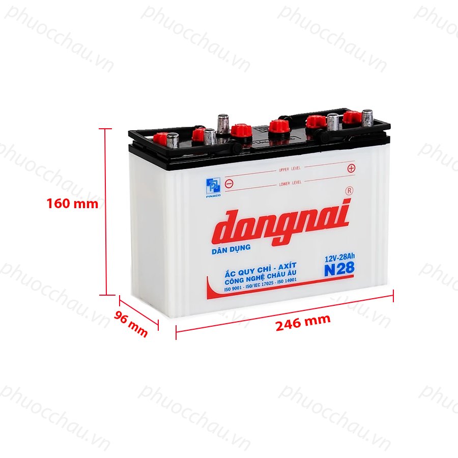 Bình Ắc Quy 12V-28Ah, Ắc Quy Thắp Sáng Dongnai N28